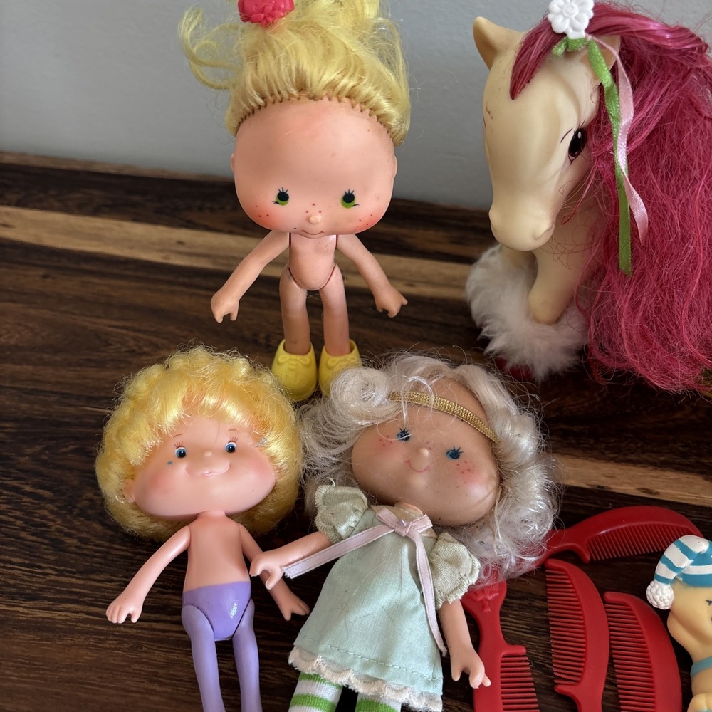 Vintage 1980's Strawberry Shortcake Dolls‎ & Accessories Lot Caterpillar Figures - Picture 6 of 7